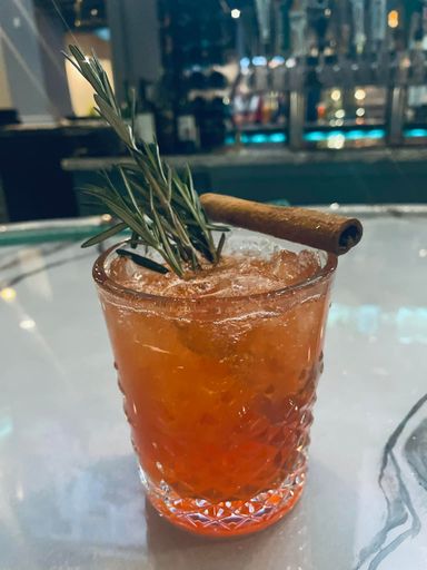 christmas cocktail with rosemary 